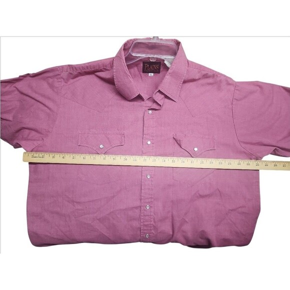 Plains Western Wear Men’s L Red Pearl Snap Short Sleeve Cowboy Shirt - Picture 2 of 5